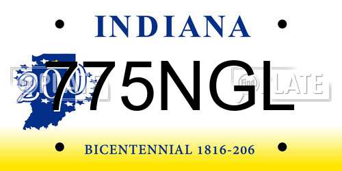 775NGL Indiana License Plate