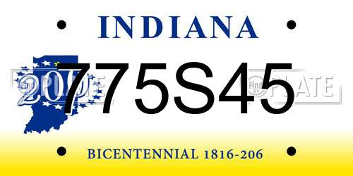 775S45 Indiana License Plate