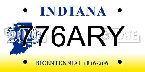 776ARY Indiana License Plate