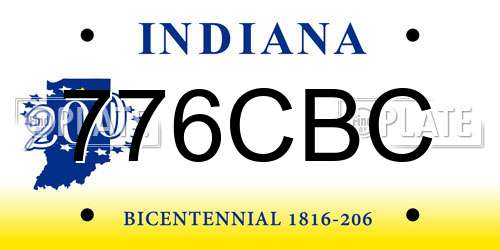 776CBC Indiana License Plate
