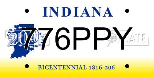 776PPY Indiana License Plate