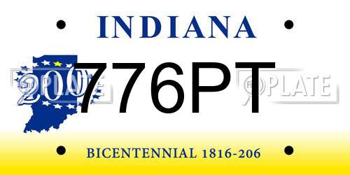 776PT Indiana License Plate