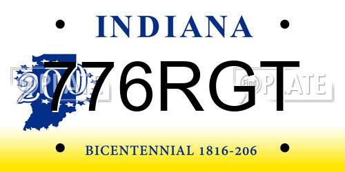 776RGT Indiana License Plate