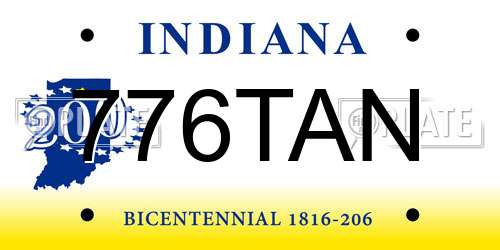 776TAN Indiana License Plate
