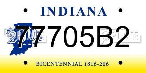 77705B2 Indiana License Plate