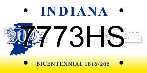 7773HS Indiana License Plate
