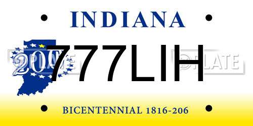 777LIH Indiana License Plate