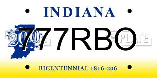 777RBO Indiana License Plate
