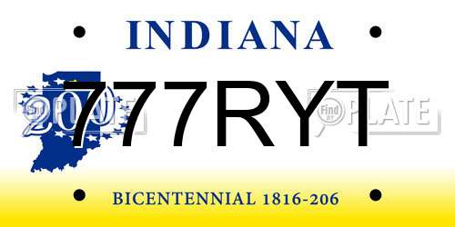 777RYT Indiana License Plate