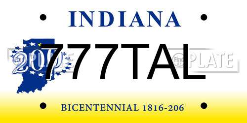 777TAL Indiana License Plate