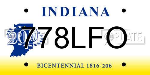 778LFO Indiana License Plate