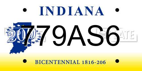 779AS6 Indiana License Plate