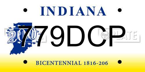 779DCP Indiana License Plate
