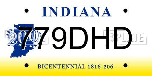 779DHD Indiana License Plate