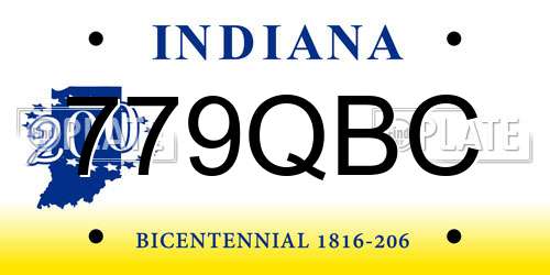 779QBC Indiana License Plate