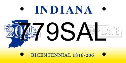 779SAL Indiana License Plate