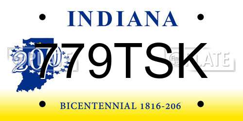 779TSK Indiana License Plate