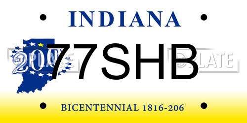 77SHB Indiana License Plate
