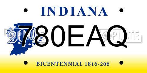 780EAQ Indiana License Plate
