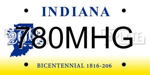 780MHG Indiana License Plate