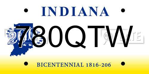 780QTW Indiana License Plate