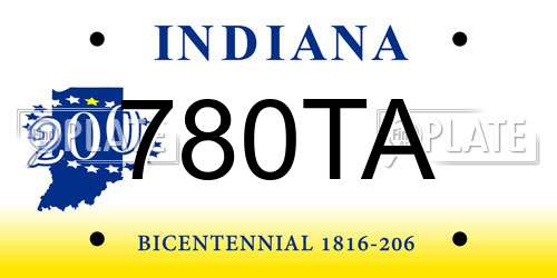 780TA Indiana License Plate