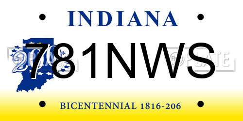 781NWS Indiana License Plate