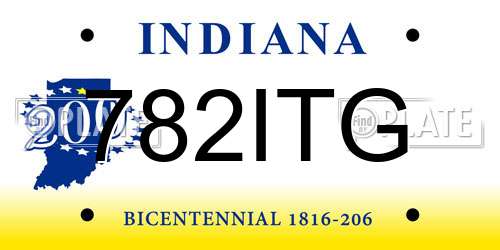 782ITG Indiana License Plate