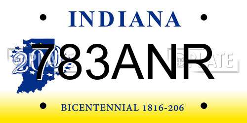 783ANR Indiana License Plate