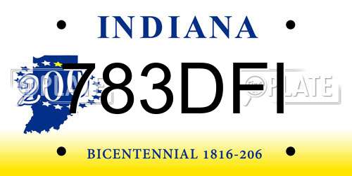 783DFI Indiana License Plate