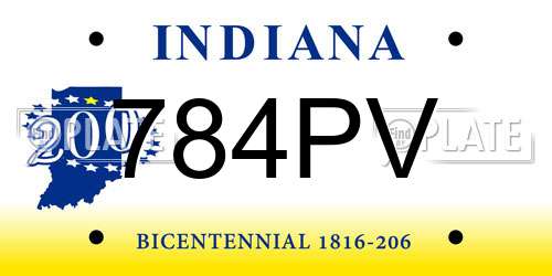 784PV Indiana License Plate