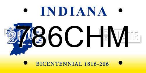 786CHM Indiana License Plate