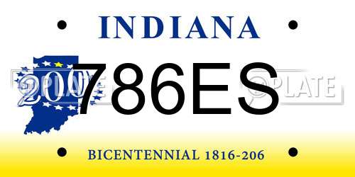 786ES Indiana License Plate