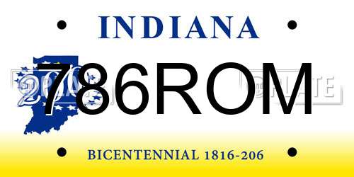 786ROM Indiana License Plate