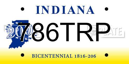 786TRP Indiana License Plate