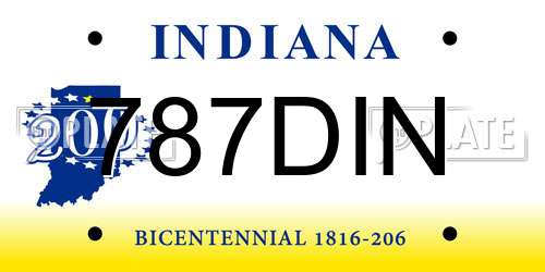 787DIN Indiana License Plate
