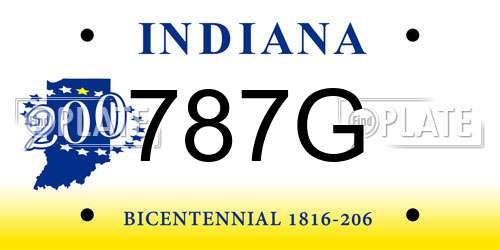 787G Indiana License Plate