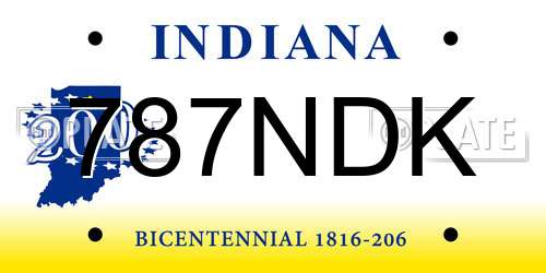 787NDK Indiana License Plate