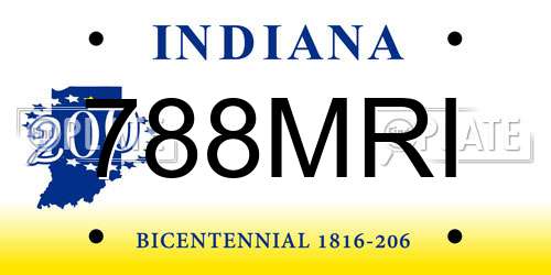 788MRI Indiana License Plate