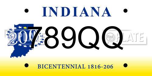 789QQ Indiana License Plate