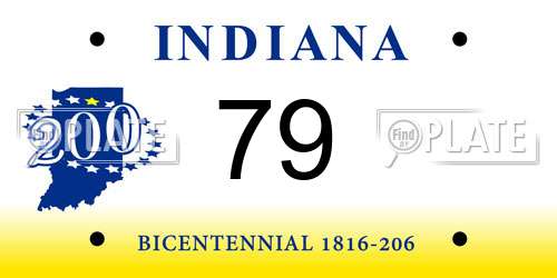 79 Indiana License Plate