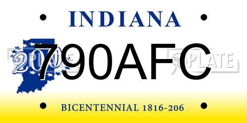 790AFC Indiana License Plate