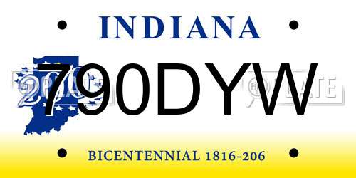 790DYW Indiana License Plate