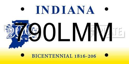 790LMM Indiana License Plate