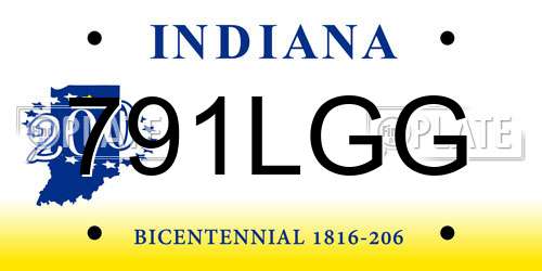 791LGG Indiana License Plate