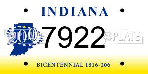 7922 Indiana License Plate