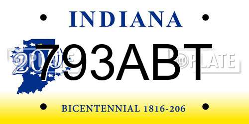 793ABT Indiana License Plate