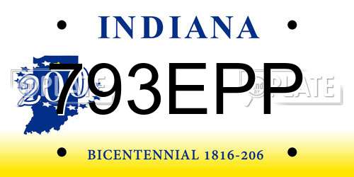 793EPP Indiana License Plate