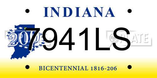 7941LS Indiana License Plate