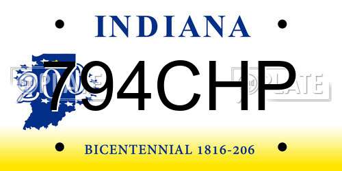 794CHP Indiana License Plate